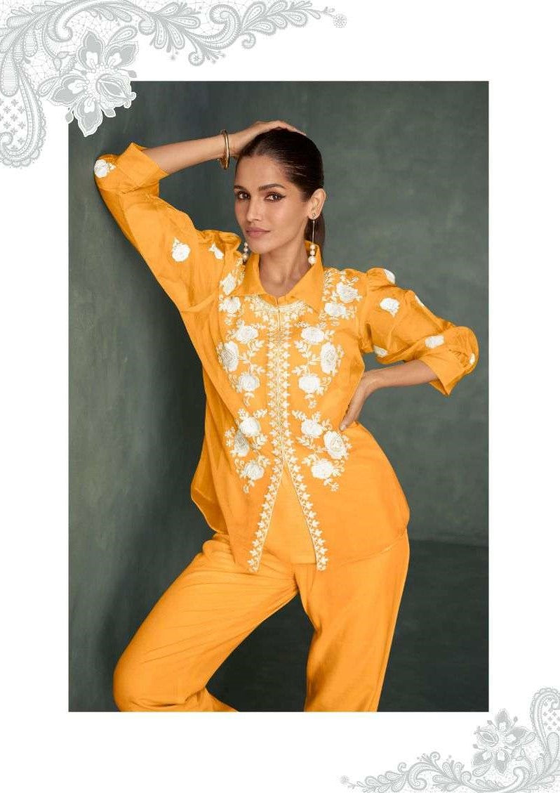 Heavy Organza Embroidered cord-set